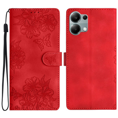Cherry Blossom Butterfly Skin Feel Embossed PU Phone Case, For Redmi K90 Pro Max/Poco F8 Ultra, For Redmi K90/Poco F8 Pro, For Redmi 15C 5G/4G EU 173mm/Poco C85 5G, For Redmi 15 5G / 4G EU 171mm, For Redmi 15C 5G/4G Global 171mm/Poco C85 4G            ...