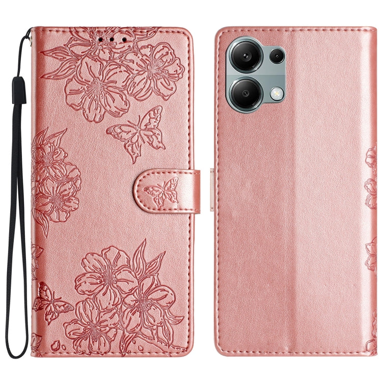 Cherry Blossom Butterfly Skin Feel Embossed PU Phone Case, For Redmi K90 Pro Max/Poco F8 Ultra, For Redmi K90/Poco F8 Pro, For Redmi 15C 5G/4G EU 173mm/Poco C85 5G, For Redmi 15 5G / 4G EU 171mm, For Redmi 15C 5G/4G Global 171mm/Poco C85 4G            ...