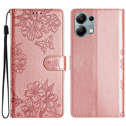 Cherry Blossom Butterfly Skin Feel Embossed PU Phone Case, For Redmi K90 Pro Max/Poco F8 Ultra, For Redmi K90/Poco F8 Pro, For Redmi 15C 5G/4G EU 173mm/Poco C85 5G, For Redmi 15 5G / 4G EU 171mm, For Redmi 15C 5G/4G Global 171mm/Poco C85 4G            ...