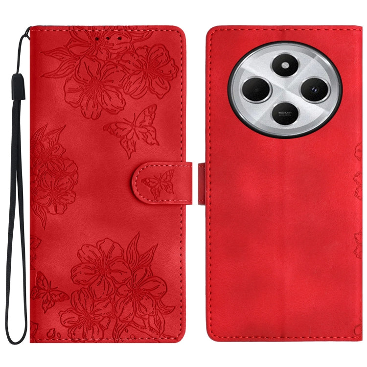 Cherry Blossom Butterfly Skin Feel Embossed PU Phone Case, For Redmi K90 Pro Max/Poco F8 Ultra, For Redmi K90/Poco F8 Pro, For Redmi 15C 5G/4G EU 173mm/Poco C85 5G, For Redmi 15 5G / 4G EU 171mm, For Redmi 15C 5G/4G Global 171mm/Poco C85 4G            ...