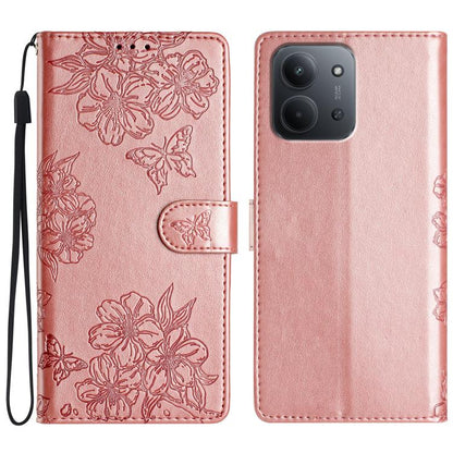 Cherry Blossom Butterfly Skin Feel Embossed PU Phone Case, For Redmi K90 Pro Max/Poco F8 Ultra, For Redmi K90/Poco F8 Pro, For Redmi 15C 5G/4G EU 173mm/Poco C85 5G, For Redmi 15 5G / 4G EU 171mm, For Redmi 15C 5G/4G Global 171mm/Poco C85 4G            ...