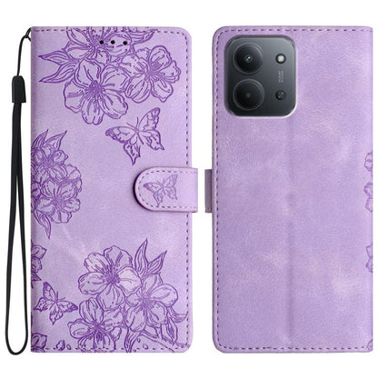 Cherry Blossom Butterfly Skin Feel Embossed PU Phone Case, For Redmi K90 Pro Max/Poco F8 Ultra, For Redmi K90/Poco F8 Pro, For Redmi 15C 5G/4G EU 173mm/Poco C85 5G, For Redmi 15 5G / 4G EU 171mm, For Redmi 15C 5G/4G Global 171mm/Poco C85 4G            ...