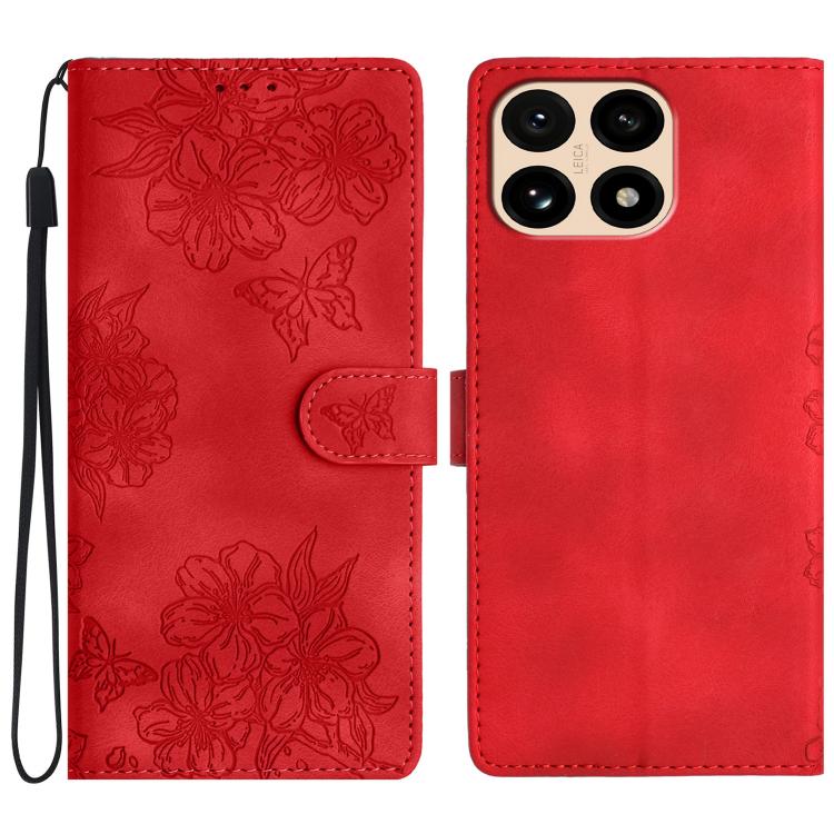 Cherry Blossom Butterfly Skin Feel Embossed PU Phone Case, For Redmi K90 Pro Max/Poco F8 Ultra, For Redmi K90/Poco F8 Pro, For Redmi 15C 5G/4G EU 173mm/Poco C85 5G, For Redmi 15 5G / 4G EU 171mm, For Redmi 15C 5G/4G Global 171mm/Poco C85 4G            ...