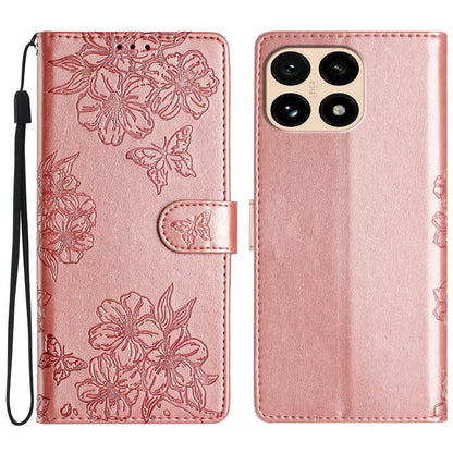 Cherry Blossom Butterfly Skin Feel Embossed PU Phone Case, For Redmi K90 Pro Max/Poco F8 Ultra, For Redmi K90/Poco F8 Pro, For Redmi 15C 5G/4G EU 173mm/Poco C85 5G, For Redmi 15 5G / 4G EU 171mm, For Redmi 15C 5G/4G Global 171mm/Poco C85 4G            ...