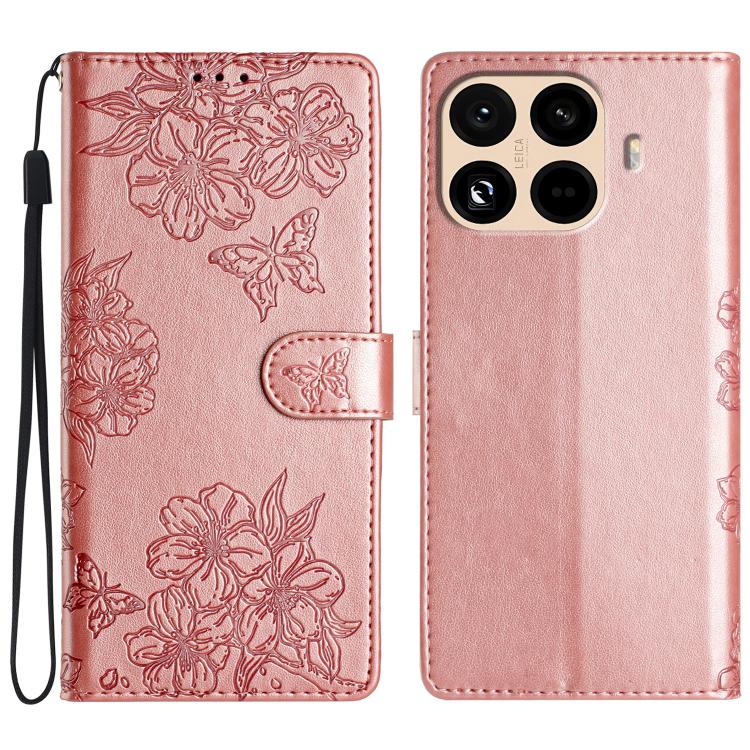 Cherry Blossom Butterfly Skin Feel Embossed PU Phone Case, For Redmi K90 Pro Max/Poco F8 Ultra, For Redmi K90/Poco F8 Pro, For Redmi 15C 5G/4G EU 173mm/Poco C85 5G, For Redmi 15 5G / 4G EU 171mm, For Redmi 15C 5G/4G Global 171mm/Poco C85 4G            ...