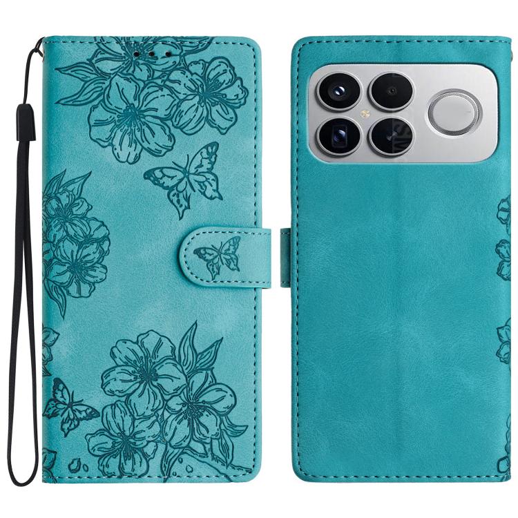 Cherry Blossom Butterfly Skin Feel Embossed PU Phone Case, For Redmi K90 Pro Max/Poco F8 Ultra, For Redmi K90/Poco F8 Pro, For Redmi 15C 5G/4G EU 173mm/Poco C85 5G, For Redmi 15 5G / 4G EU 171mm, For Redmi 15C 5G/4G Global 171mm/Poco C85 4G            ...