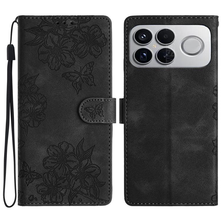Cherry Blossom Butterfly Skin Feel Embossed PU Phone Case, For Redmi K90 Pro Max/Poco F8 Ultra, For Redmi K90/Poco F8 Pro, For Redmi 15C 5G/4G EU 173mm/Poco C85 5G, For Redmi 15 5G / 4G EU 171mm, For Redmi 15C 5G/4G Global 171mm/Poco C85 4G            ...