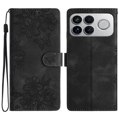 Cherry Blossom Butterfly Skin Feel Embossed PU Phone Case, For Redmi K90 Pro Max/Poco F8 Ultra, For Redmi K90/Poco F8 Pro, For Redmi 15C 5G/4G EU 173mm/Poco C85 5G, For Redmi 15 5G / 4G EU 171mm, For Redmi 15C 5G/4G Global 171mm/Poco C85 4G            ...