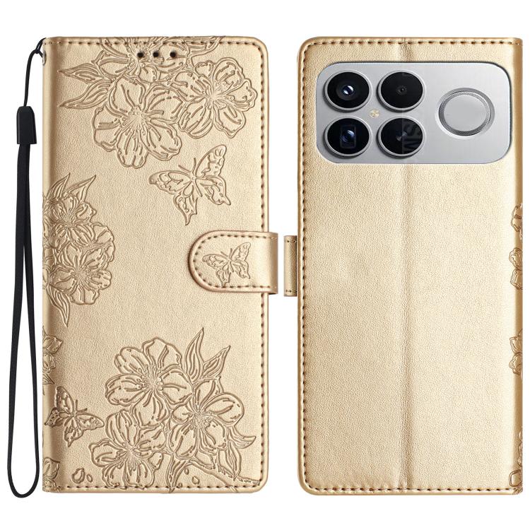 Cherry Blossom Butterfly Skin Feel Embossed PU Phone Case, For Redmi K90 Pro Max/Poco F8 Ultra, For Redmi K90/Poco F8 Pro, For Redmi 15C 5G/4G EU 173mm/Poco C85 5G, For Redmi 15 5G / 4G EU 171mm, For Redmi 15C 5G/4G Global 171mm/Poco C85 4G            ...