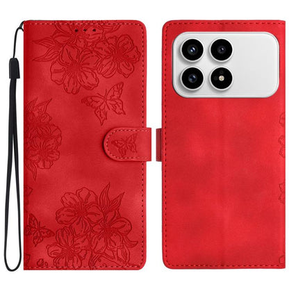 Cherry Blossom Butterfly Skin Feel Embossed PU Phone Case, For Redmi K90 Pro Max/Poco F8 Ultra, For Redmi K90/Poco F8 Pro, For Redmi 15C 5G/4G EU 173mm/Poco C85 5G, For Redmi 15 5G / 4G EU 171mm, For Redmi 15C 5G/4G Global 171mm/Poco C85 4G            ...