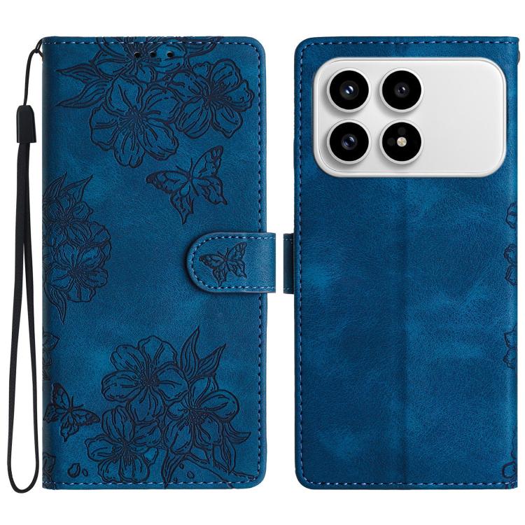 Cherry Blossom Butterfly Skin Feel Embossed PU Phone Case, For Redmi K90 Pro Max/Poco F8 Ultra, For Redmi K90/Poco F8 Pro, For Redmi 15C 5G/4G EU 173mm/Poco C85 5G, For Redmi 15 5G / 4G EU 171mm, For Redmi 15C 5G/4G Global 171mm/Poco C85 4G            ...