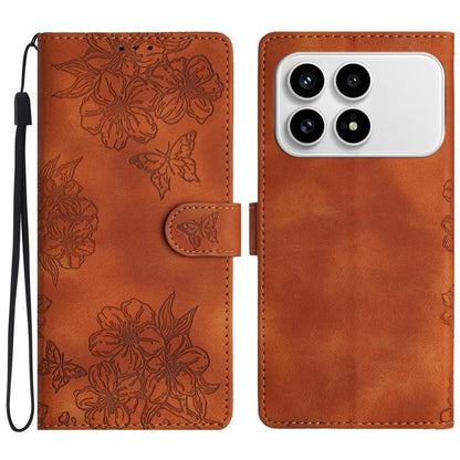 Cherry Blossom Butterfly Skin Feel Embossed PU Phone Case, For Redmi K90 Pro Max/Poco F8 Ultra, For Redmi K90/Poco F8 Pro, For Redmi 15C 5G/4G EU 173mm/Poco C85 5G, For Redmi 15 5G / 4G EU 171mm, For Redmi 15C 5G/4G Global 171mm/Poco C85 4G            ...
