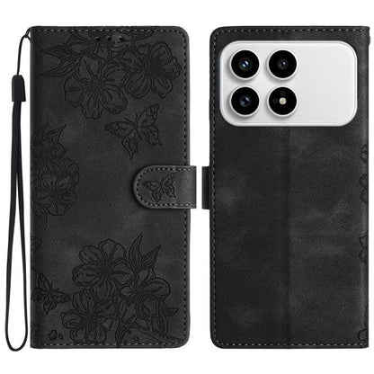 Cherry Blossom Butterfly Skin Feel Embossed PU Phone Case, For Redmi K90 Pro Max/Poco F8 Ultra, For Redmi K90/Poco F8 Pro, For Redmi 15C 5G/4G EU 173mm/Poco C85 5G, For Redmi 15 5G / 4G EU 171mm, For Redmi 15C 5G/4G Global 171mm/Poco C85 4G            ...