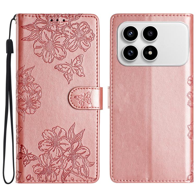 Cherry Blossom Butterfly Skin Feel Embossed PU Phone Case, For Redmi K90 Pro Max/Poco F8 Ultra, For Redmi K90/Poco F8 Pro, For Redmi 15C 5G/4G EU 173mm/Poco C85 5G, For Redmi 15 5G / 4G EU 171mm, For Redmi 15C 5G/4G Global 171mm/Poco C85 4G            ...