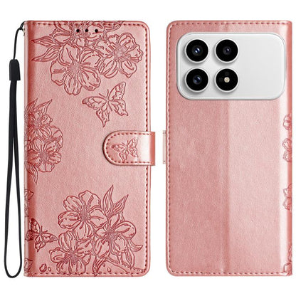 Cherry Blossom Butterfly Skin Feel Embossed PU Phone Case, For Redmi K90 Pro Max/Poco F8 Ultra, For Redmi K90/Poco F8 Pro, For Redmi 15C 5G/4G EU 173mm/Poco C85 5G, For Redmi 15 5G / 4G EU 171mm, For Redmi 15C 5G/4G Global 171mm/Poco C85 4G            ...