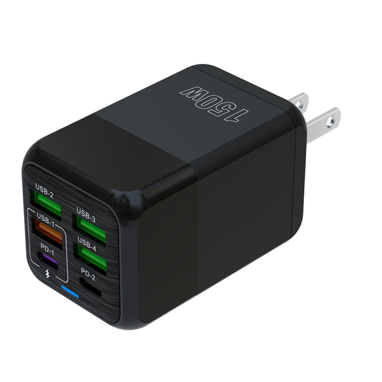 150W 4 x USB + 2 x USB-C / Type-C Multi-port Fast Charger, EU Plug, US Plug, UK Plug