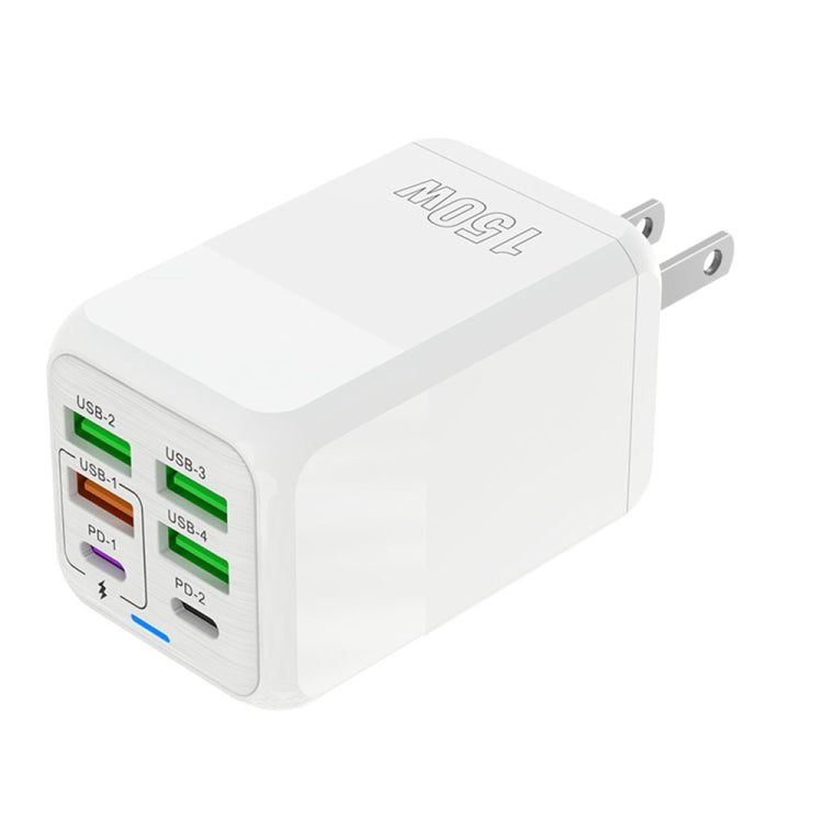 150W 4 x USB + 2 x USB-C / Type-C Multi-port Fast Charger, EU Plug, US Plug, UK Plug