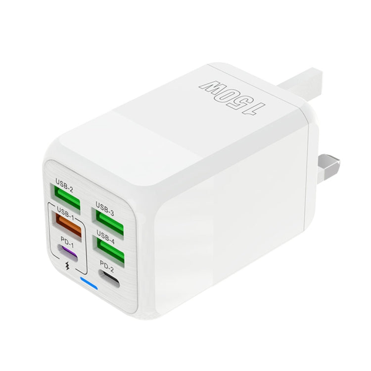 150W 4 x USB + 2 x USB-C / Type-C Multi-port Fast Charger, EU Plug, US Plug, UK Plug