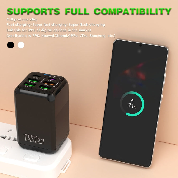 150W 4 x USB + 2 x USB-C / Type-C Multi-port Fast Charger, EU Plug, US Plug, UK Plug