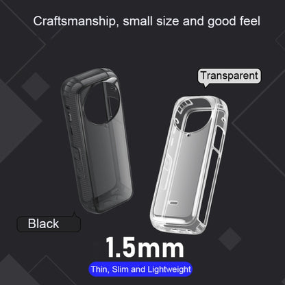 For Insta360 X4 Clear 1.5mm Soft TPU Protective Case, Single Cover, With Hand Strap, With Neck Strap