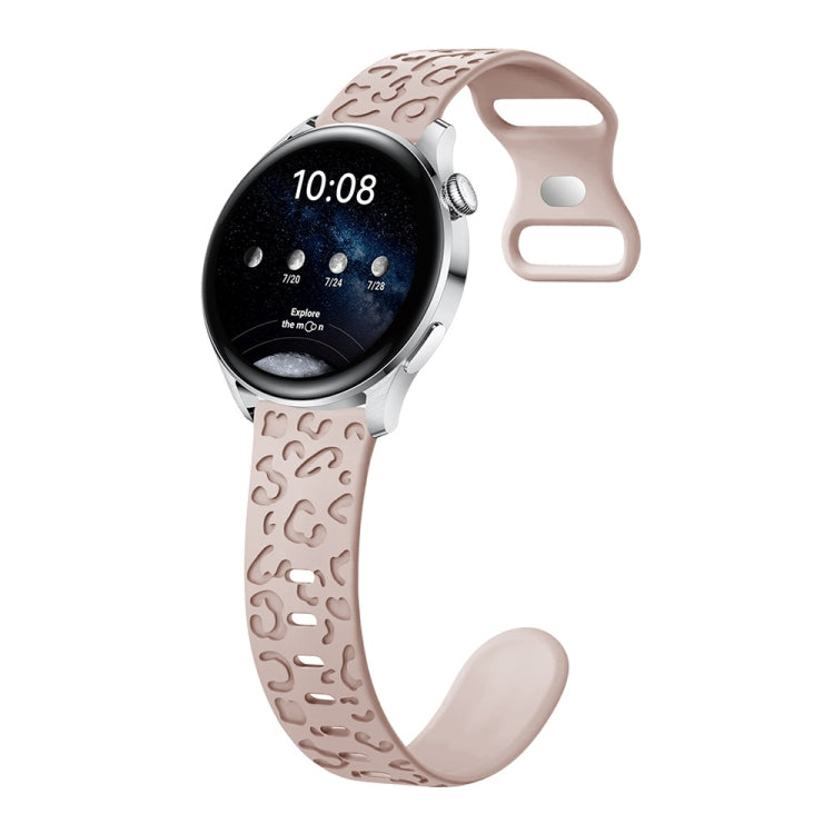 Concave Leopard Print Butterfly 8-shaped Buckle Silicone Watch Band, 20mm, 22mm