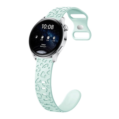 Concave Leopard Print Butterfly 8-shaped Buckle Silicone Watch Band, 20mm, 22mm