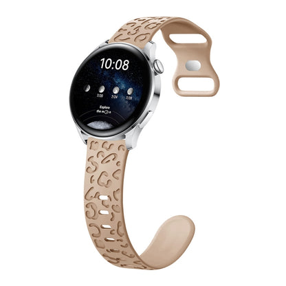 Concave Leopard Print Butterfly 8-shaped Buckle Silicone Watch Band, 20mm, 22mm