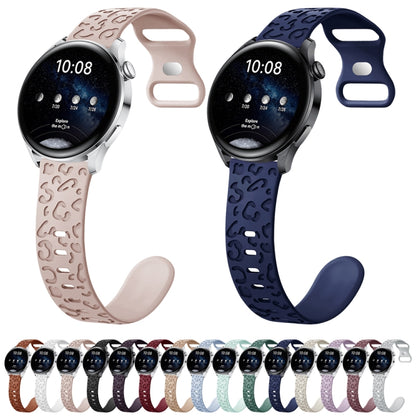 Concave Leopard Print Butterfly 8-shaped Buckle Silicone Watch Band, 20mm, 22mm