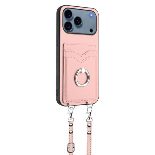 R20 Crossbody Rope Ring Card Holder Phone Case, For iPhone 18 Pro / 17 Pro, For iPhone 18 Pro Max / 17 Pro Max, For iPhone 17, For iPhone Air, For iPhone 15 Pro Max, For iPhone 15 Pro, For iPhone 15 Plus, For iPhone 15, For iPhone 14 Plus, For iPhone 1...