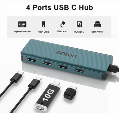 Onten UC620 10Gbps USB-C / Type-C to USB 3.2 Gen2 4 in 1 Multi-function HUB Docking Station, UC620