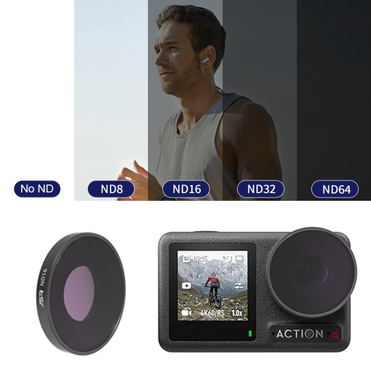 For DJI Osmo Action 4 JUNESTAR Threaded Camera Lens Filter, MCUV, CPL, ND8, ND16, ND32, ND64, ND1000, ND8PL, ND16PL, ND32PL, ND64PL, NIGHT, STAR, Streak Gold Drawing, Streak Blue Drawing, Macro 15X, Pink Diving Filter, Magenta Diving Filter            ...