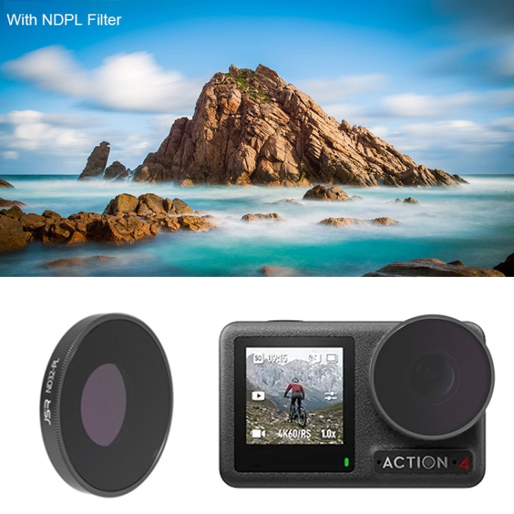 For DJI Osmo Action 4 JUNESTAR Threaded Camera Lens Filter, MCUV, CPL, ND8, ND16, ND32, ND64, ND1000, ND8PL, ND16PL, ND32PL, ND64PL, NIGHT, STAR, Streak Gold Drawing, Streak Blue Drawing, Macro 15X, Pink Diving Filter, Magenta Diving Filter            ...