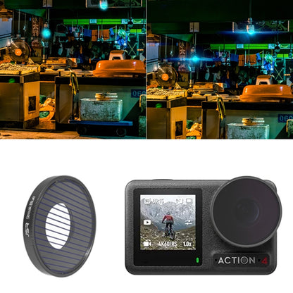 For DJI Osmo Action 4 JUNESTAR Threaded Camera Lens Filter, MCUV, CPL, ND8, ND16, ND32, ND64, ND1000, ND8PL, ND16PL, ND32PL, ND64PL, NIGHT, STAR, Streak Gold Drawing, Streak Blue Drawing, Macro 15X, Pink Diving Filter, Magenta Diving Filter            ...