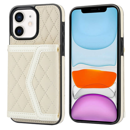 Splicing Rhombic Texture Card Bag Phone Case with Long Lanyard, For iPhone 12 / 12 Pro, For iPhone 12 Pro Max, For iPhone 12 mini, For iPhone 11 Pro Max, For iPhone 11, For iPhone 11 Pro