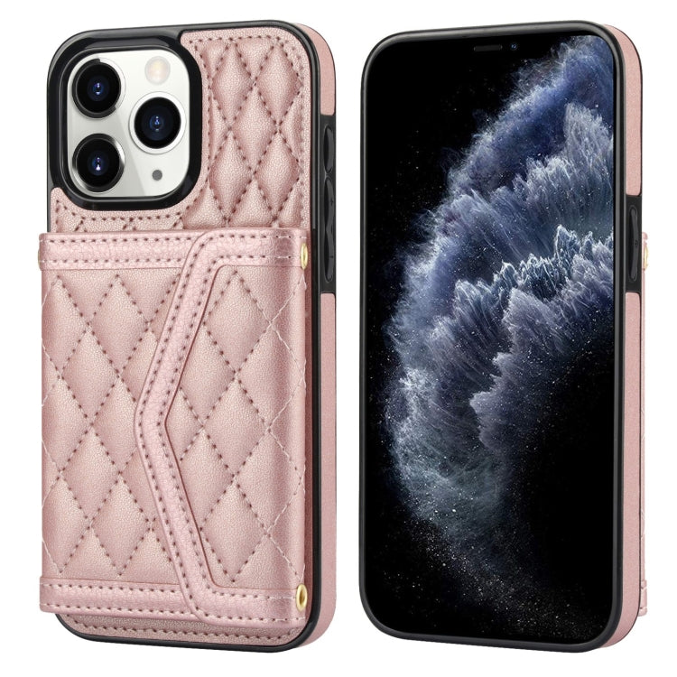 Splicing Rhombic Texture Card Bag Phone Case with Long Lanyard, For iPhone 12 / 12 Pro, For iPhone 12 Pro Max, For iPhone 12 mini, For iPhone 11 Pro Max, For iPhone 11, For iPhone 11 Pro