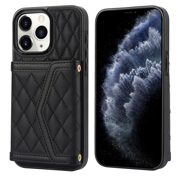 Splicing Rhombic Texture Card Bag Phone Case with Long Lanyard, For iPhone 12 / 12 Pro, For iPhone 12 Pro Max, For iPhone 12 mini, For iPhone 11 Pro Max, For iPhone 11, For iPhone 11 Pro