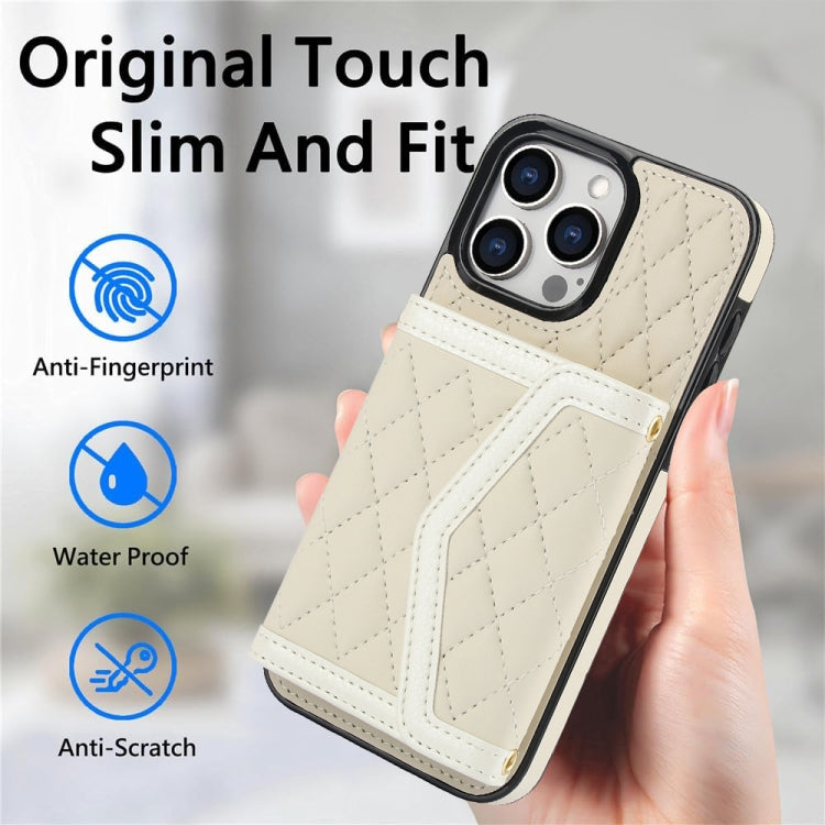 Splicing Rhombic Texture Card Bag Phone Case with Long Lanyard, For iPhone 12 / 12 Pro, For iPhone 12 Pro Max, For iPhone 12 mini, For iPhone 11 Pro Max, For iPhone 11, For iPhone 11 Pro