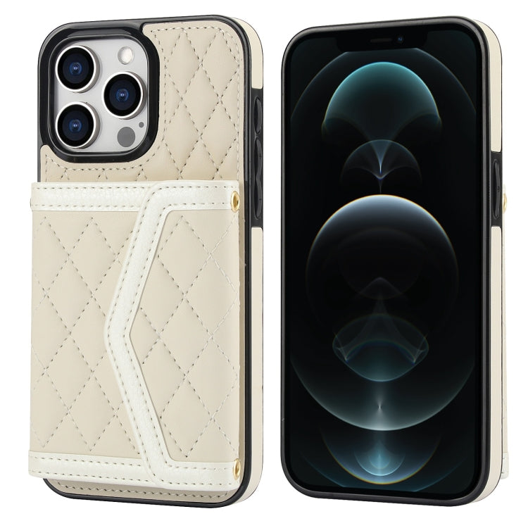 Splicing Rhombic Texture Card Bag Phone Case with Long Lanyard, For iPhone 12 / 12 Pro, For iPhone 12 Pro Max, For iPhone 12 mini, For iPhone 11 Pro Max, For iPhone 11, For iPhone 11 Pro