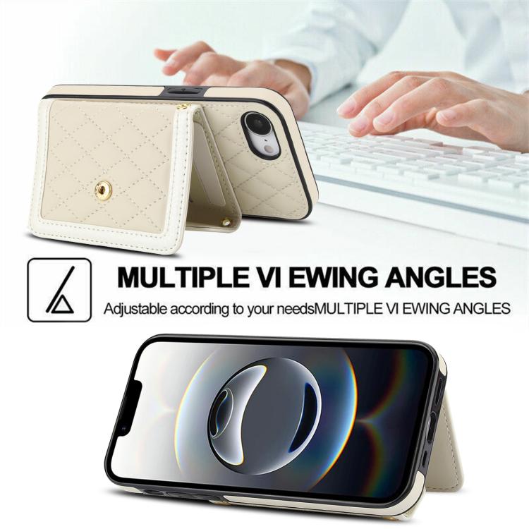 Splicing Rhombic Texture Card Bag Phone Case with Long Lanyard, For iPhone 17e / 16e, For iPhone 17 Pro Max, For iPhone 17 Pro, For iPhone 17, For iPhone Air, For iPhone 16 Pro Max, For iPhone 16 Pro, For iPhone 16 Plus, For iPhone 16                  ...