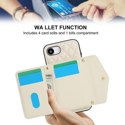 Splicing Rhombic Texture Card Bag Phone Case with Long Lanyard, For iPhone 17e / 16e, For iPhone 17 Pro Max, For iPhone 17 Pro, For iPhone 17, For iPhone Air, For iPhone 16 Pro Max, For iPhone 16 Pro, For iPhone 16 Plus, For iPhone 16                  ...