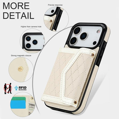 Splicing Rhombic Texture Card Bag Phone Case with Long Lanyard, For iPhone 18 Pro / 17 Pro, For iPhone 18 Pro Max / 17 Pro Max, For iPhone 17e / 16e, For iPhone 17, For iPhone Air, For iPhone 16 Pro Max, For iPhone 16 Pro, For iPhone 16 Plus           ...