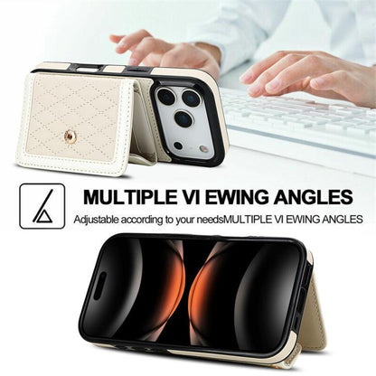 Splicing Rhombic Texture Card Bag Phone Case with Long Lanyard, For iPhone 18 Pro / 17 Pro, For iPhone 18 Pro Max / 17 Pro Max, For iPhone 17e / 16e, For iPhone 17, For iPhone Air, For iPhone 16 Pro Max, For iPhone 16 Pro, For iPhone 16 Plus           ...