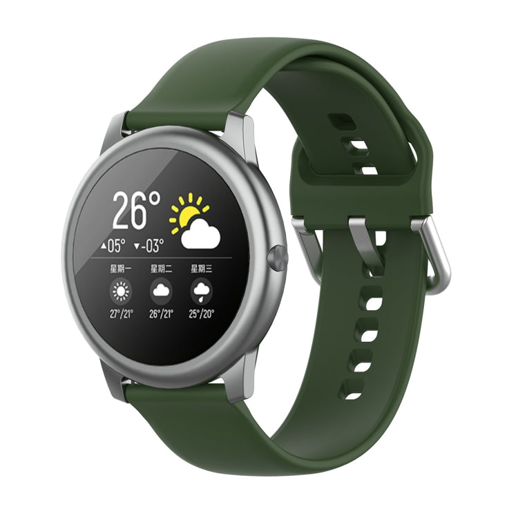 Silicone Solid Color Silver Buckle Strap, Size: 22mm, For Xiaomi Haylou Solar LS05
