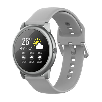 Silicone Solid Color Silver Buckle Strap, Size: 22mm, For Xiaomi Haylou Solar LS05