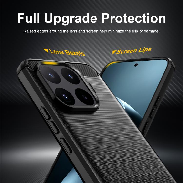Carbon Fiber Brushed Texture TPU Phone Case, For Xiaomi 17T Pro 5G, For Xiaomi 17T 5G, For Xiaomi Poco X8 Pro Max 5G, For Xiaomi Poco X8 Pro 5G, For Xiaomi 17 Ultra, For Xiaomi 17 Pro Max, For Xiaomi 17 Pro, For Xiaomi 17, For Xiaomi Poco M7 4G 169mm  ...