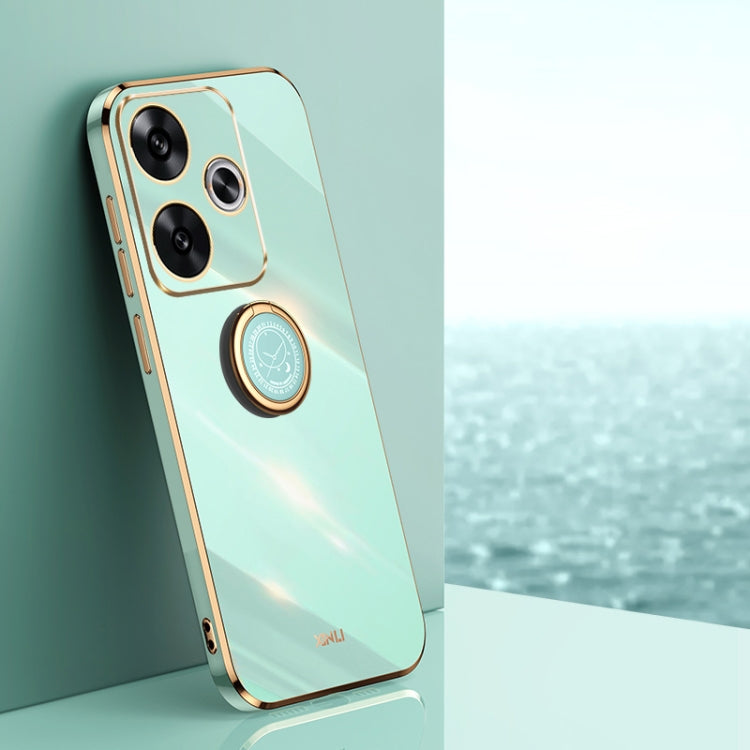 XINLI Straight Edge 6D Electroplate TPU Phone Case with Ring Holder, For Redmi Note 14 Pro 4G Global, For Redmi Note 14 4G 163.25mm, For Redmi Note 14 5G Global, For Redmi K70 Ultra, For Redmi 13 4G, For Xiaomi Redmi Turbo 3
