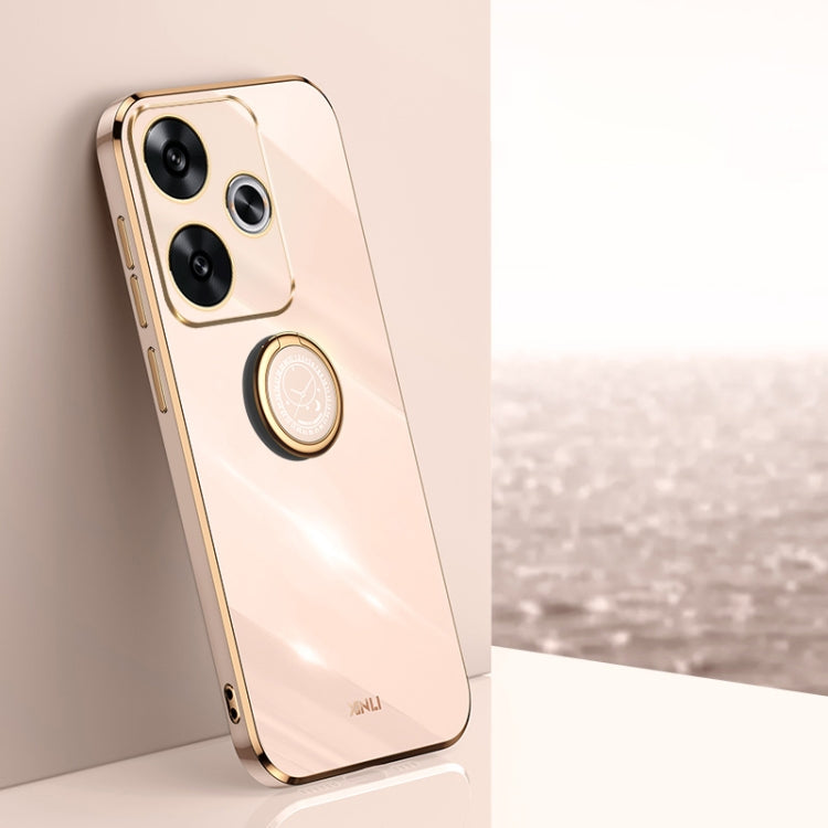 XINLI Straight Edge 6D Electroplate TPU Phone Case with Ring Holder, For Redmi Note 14 Pro 4G Global, For Redmi Note 14 4G 163.25mm, For Redmi Note 14 5G Global, For Redmi K70 Ultra, For Redmi 13 4G, For Xiaomi Redmi Turbo 3