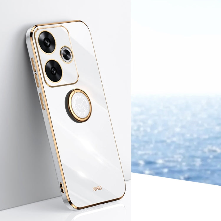 XINLI Straight Edge 6D Electroplate TPU Phone Case with Ring Holder, For Redmi Note 14 Pro 4G Global, For Redmi Note 14 4G 163.25mm, For Redmi Note 14 5G Global, For Redmi K70 Ultra, For Redmi 13 4G, For Xiaomi Redmi Turbo 3