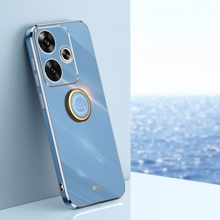 XINLI Straight Edge 6D Electroplate TPU Phone Case with Ring Holder, For Redmi Note 14 Pro 4G Global, For Redmi Note 14 4G 163.25mm, For Redmi Note 14 5G Global, For Redmi K70 Ultra, For Redmi 13 4G, For Xiaomi Redmi Turbo 3