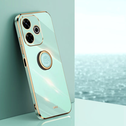 XINLI Straight Edge 6D Electroplate TPU Phone Case with Ring Holder, For Redmi Note 14 Pro 4G Global, For Redmi Note 14 4G 163.25mm, For Redmi Note 14 5G Global, For Redmi K70 Ultra, For Redmi 13 4G, For Xiaomi Redmi Turbo 3